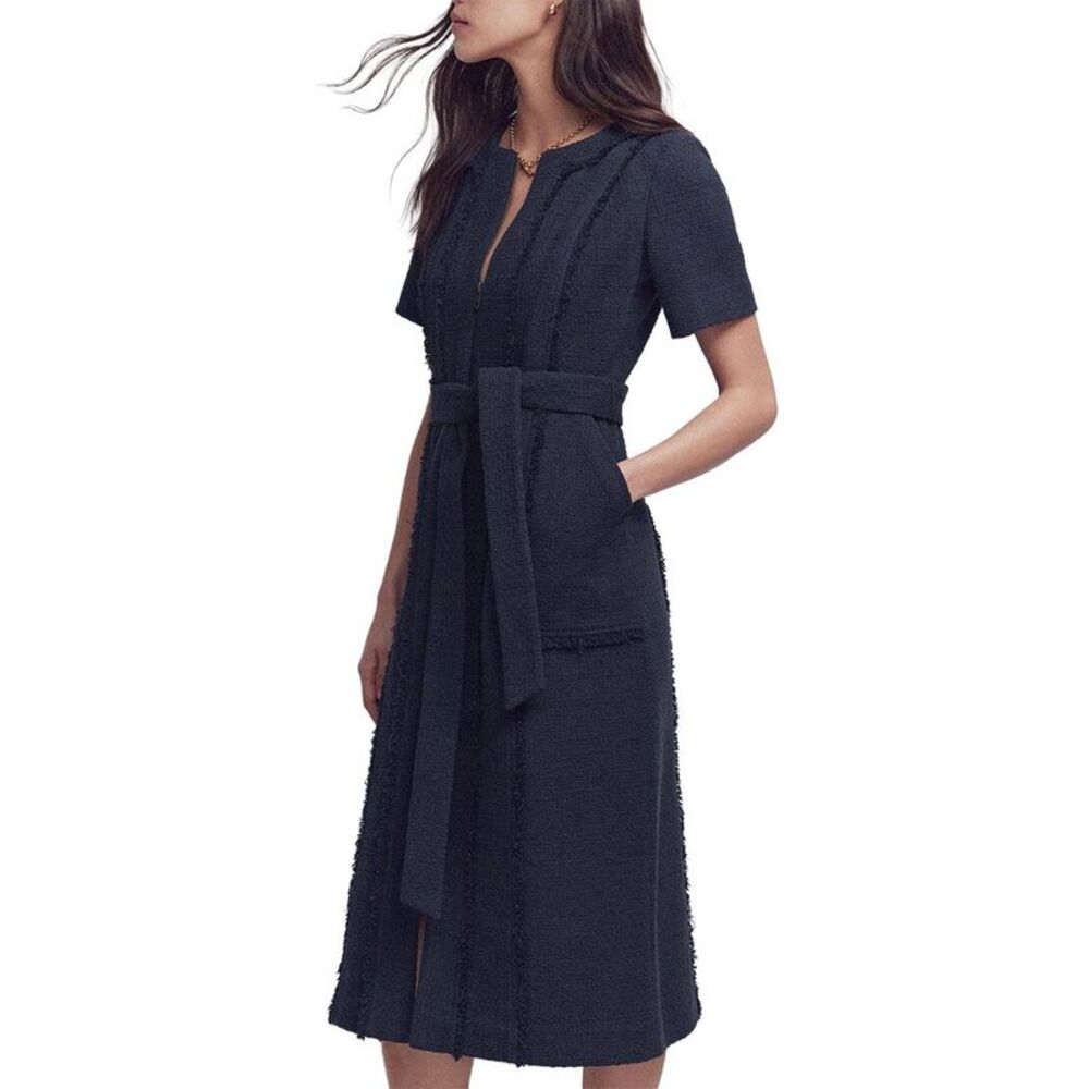 Boden Womens  Petite Ruth Zip Texture Dress